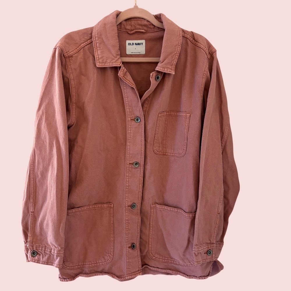 Old Navy Utility Jacket Shacket Pink Rose Large